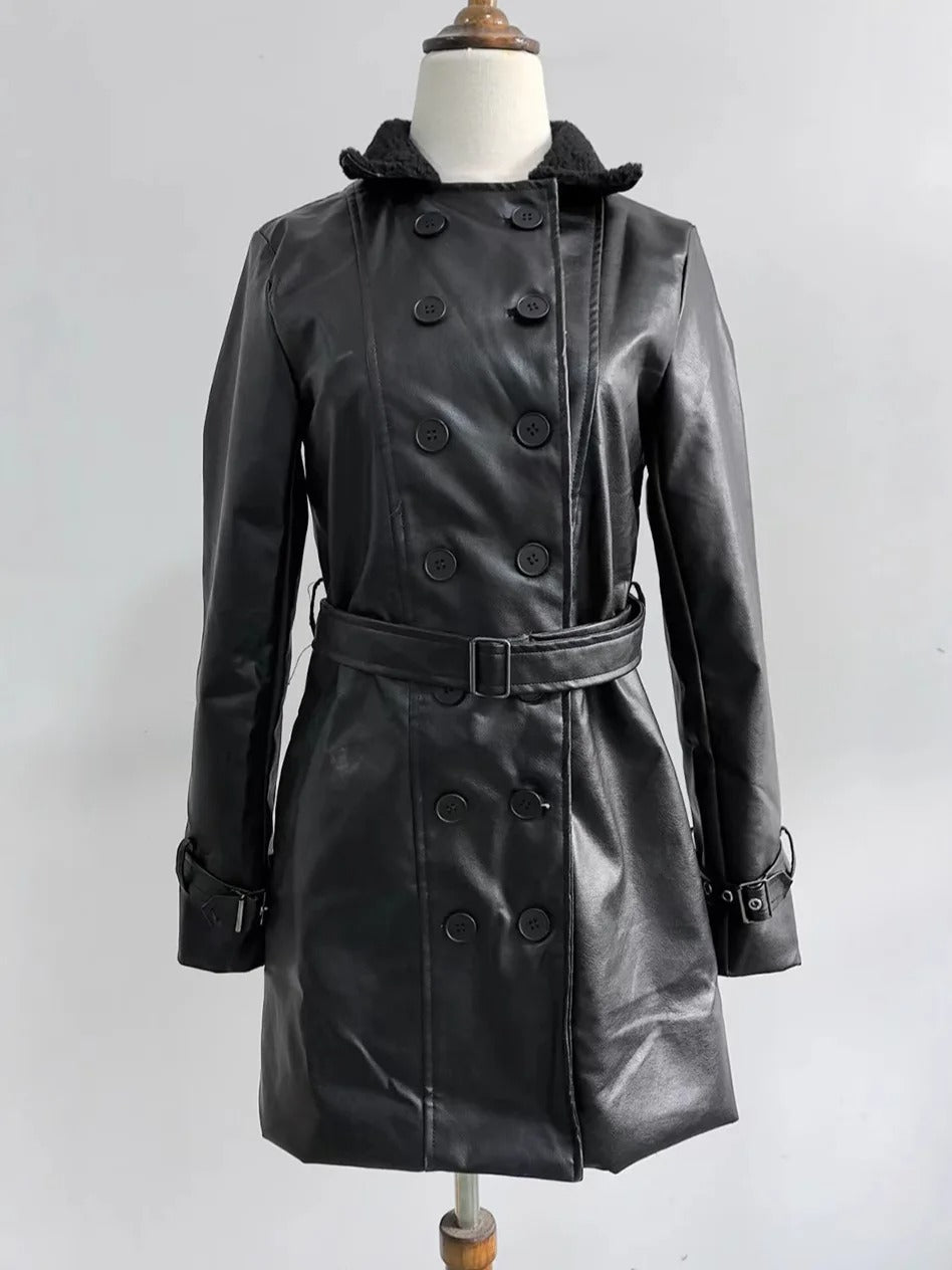 Emma | Elegante abrigo de cuero