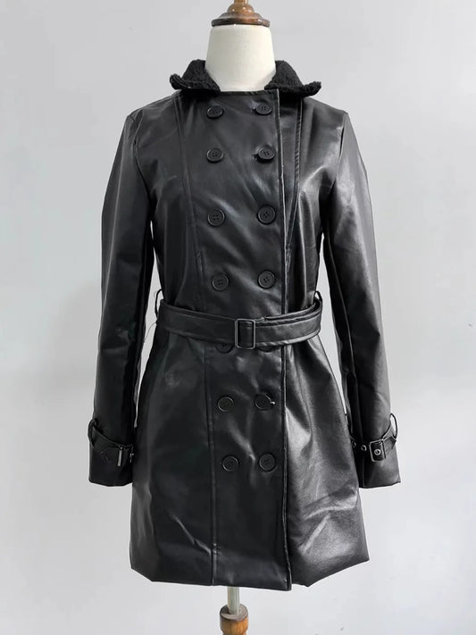 Emma | Elegante abrigo de cuero