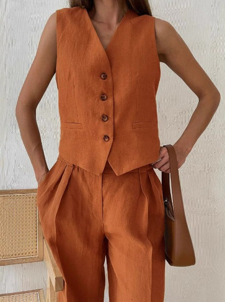 Nina™ | Completo veraniego en lino natural puro