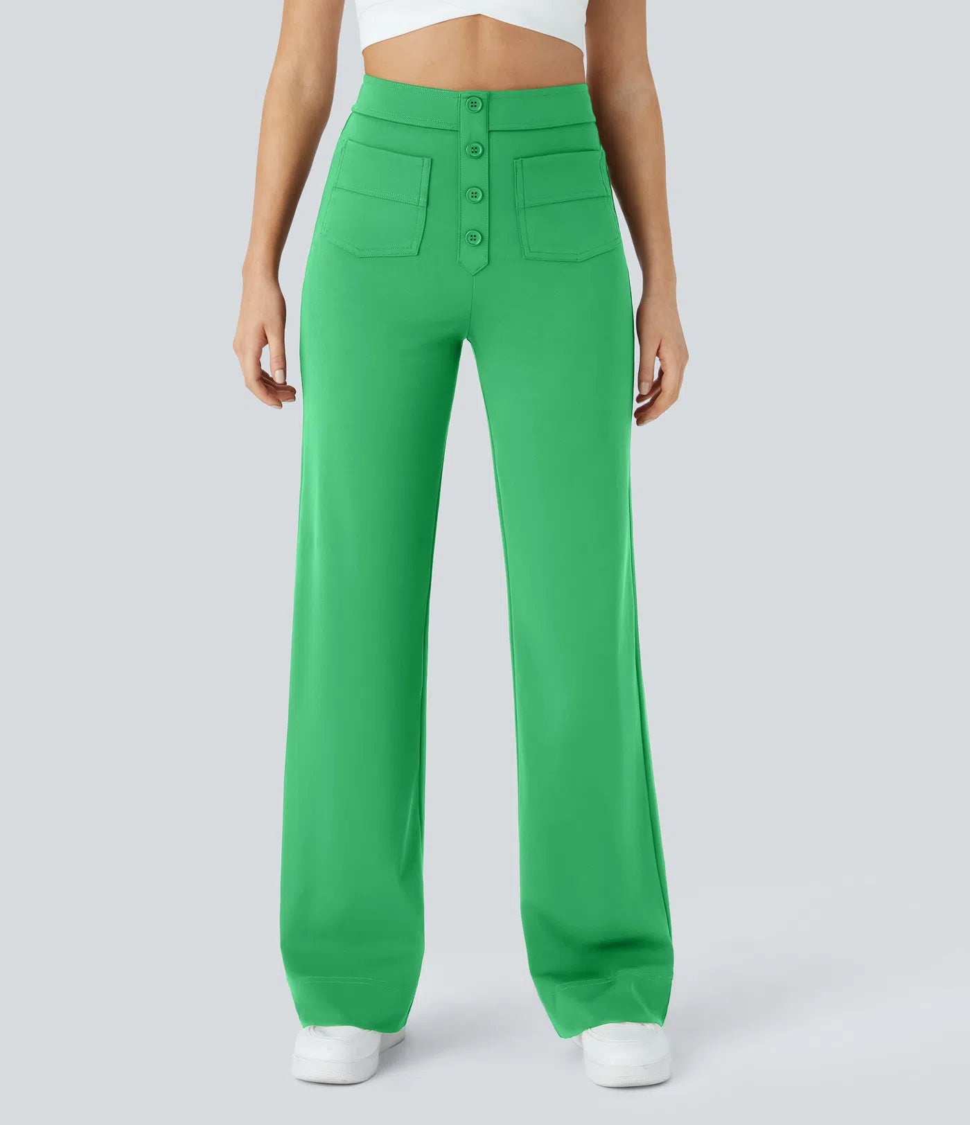 Josefa | Pantalones casuales de tiro alto con botones
