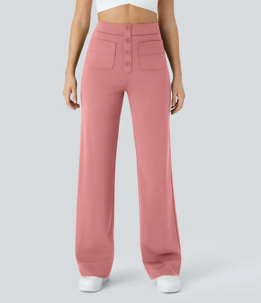 Josefa | Pantalones casuales de tiro alto con botones
