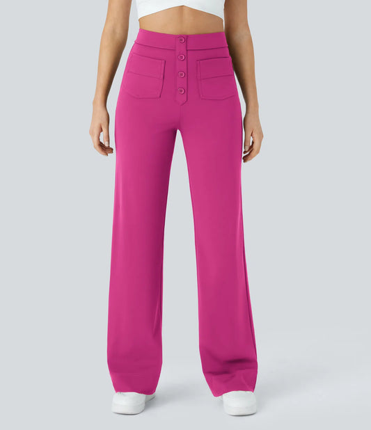 Josefa | Pantalones casuales de tiro alto con botones