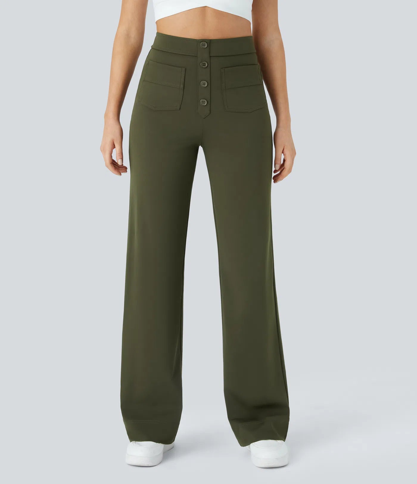 Josefa | Pantalones casuales de tiro alto con botones