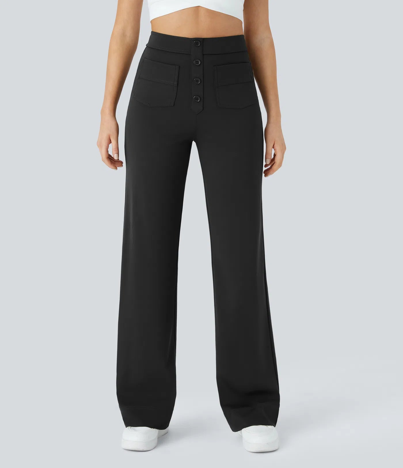 Josefa | Pantalones casuales de tiro alto con botones