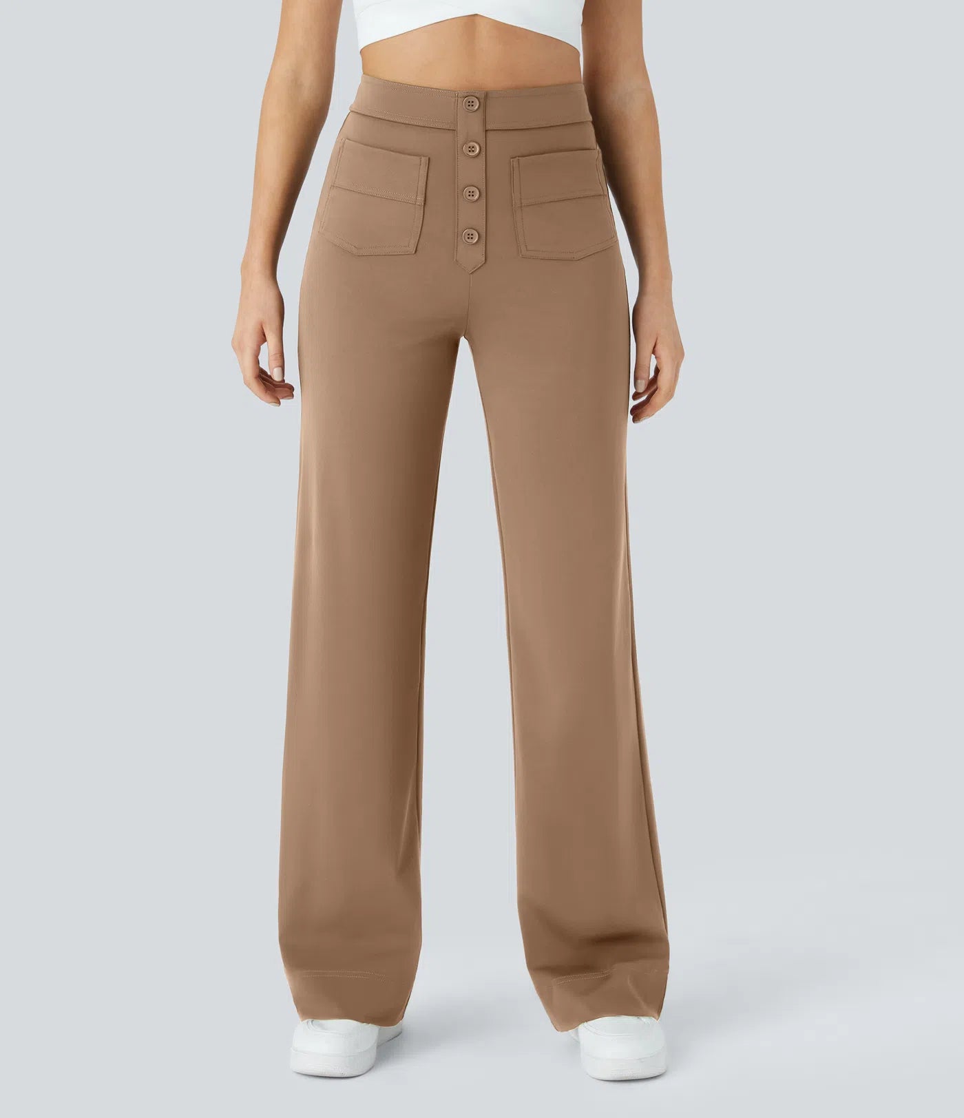 Josefa | Pantalones casuales de tiro alto con botones