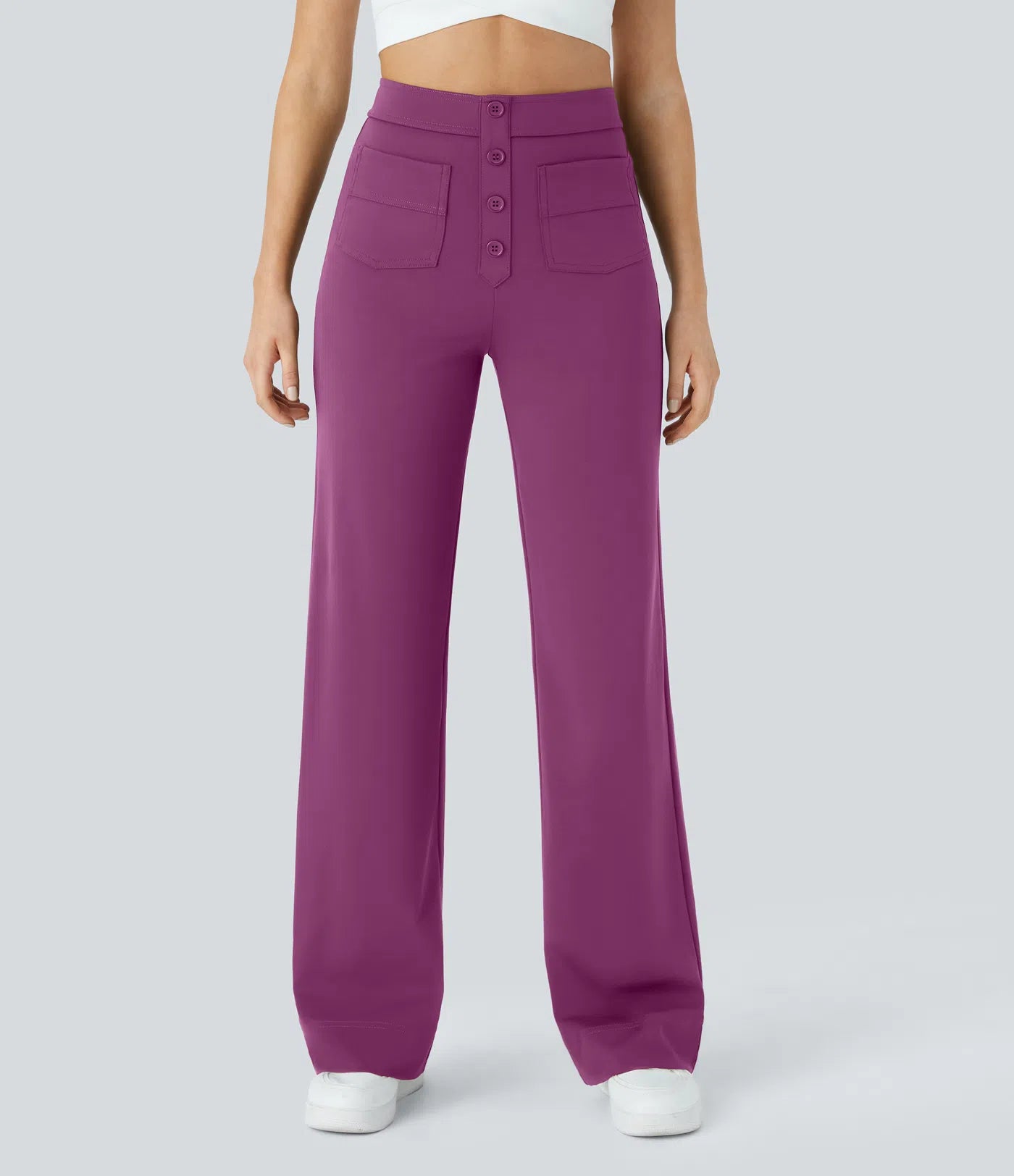 Josefa | Pantalones casuales de tiro alto con botones