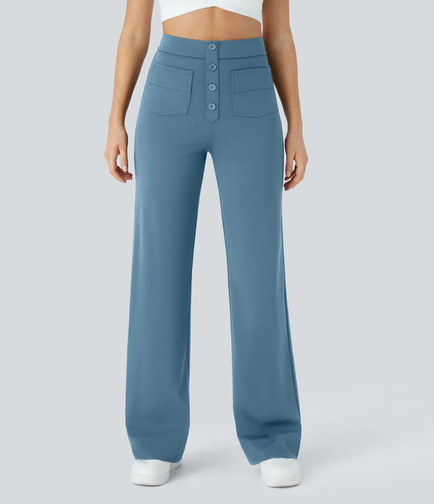 Josefa | Pantalones casuales de tiro alto con botones