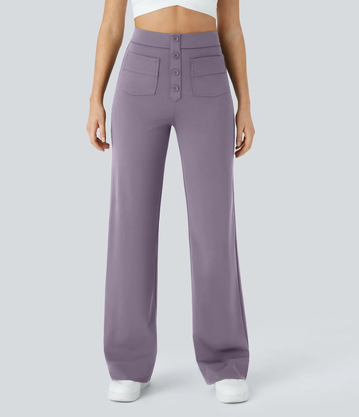 Josefa | Pantalones casuales de tiro alto con botones