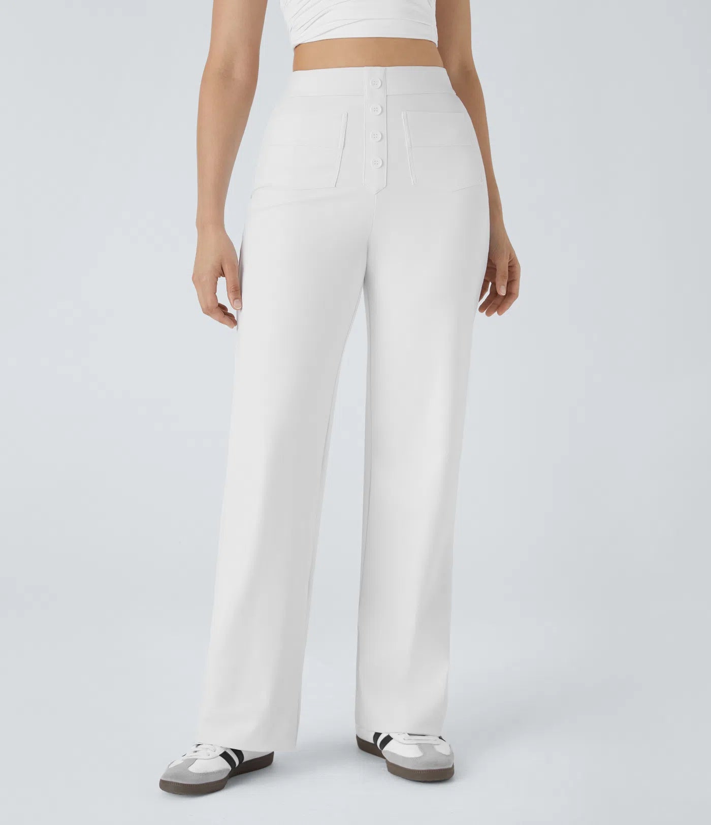 Josefa | Pantalones casuales de tiro alto con botones