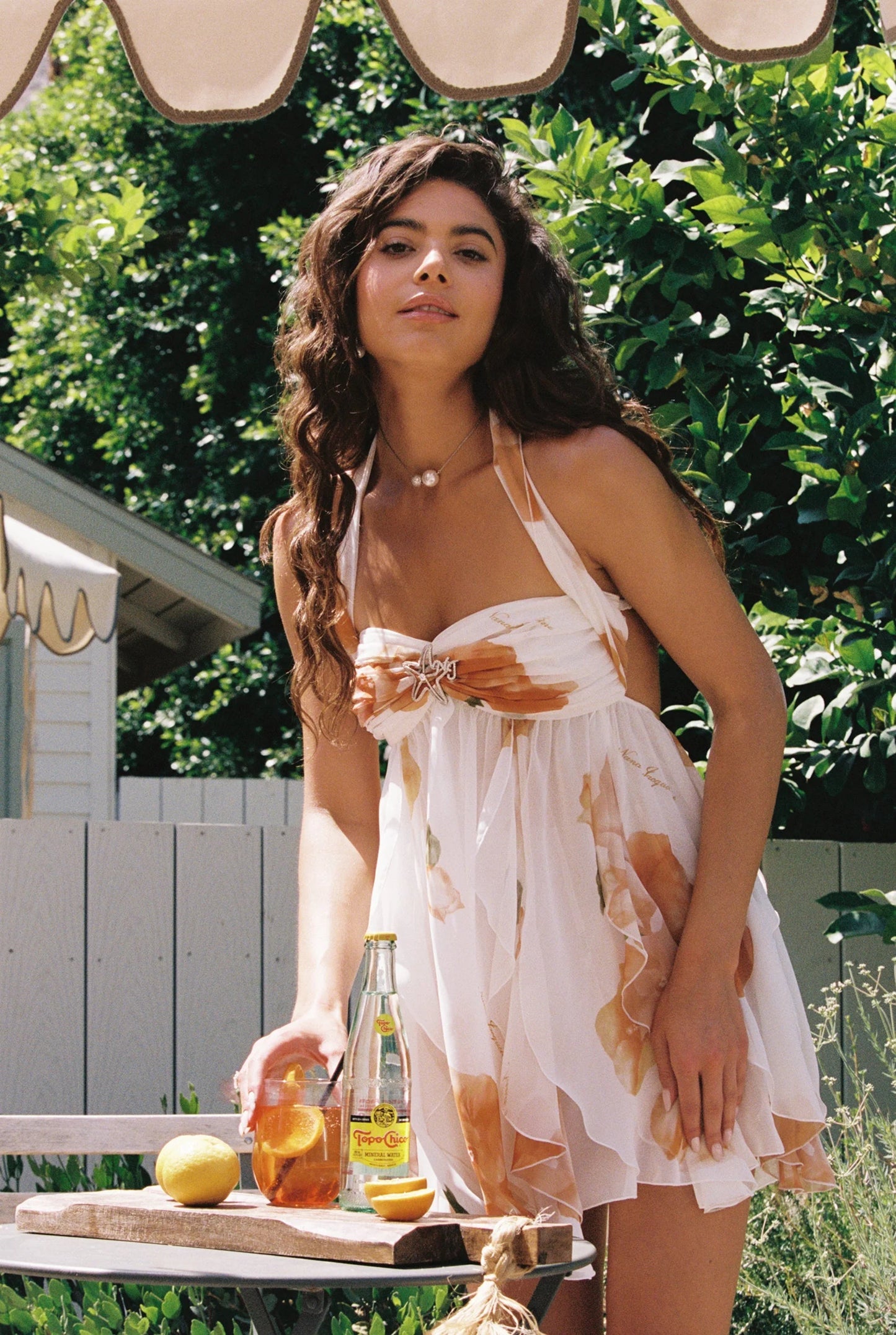 Vestido Mini de Chifón Floral